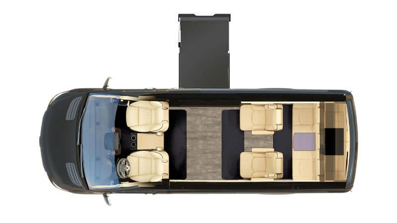 Floor plan of Ultimate Freedom equipped with Under Vehicle Lift