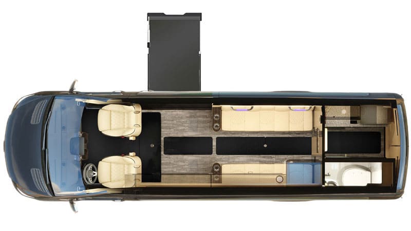 Floor plan of Ultimate RV equipped with Under Vehicle Lift